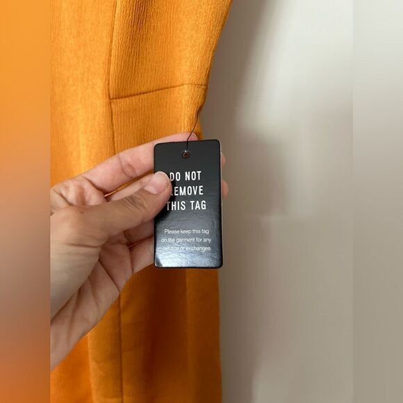 NWT Express Brown Yellow Midi Dress - Picture 4 of 9